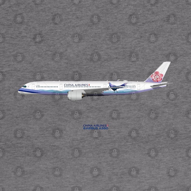 Illustration of China Airlines First Airbus A350 by SteveHClark